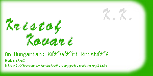 kristof kovari business card